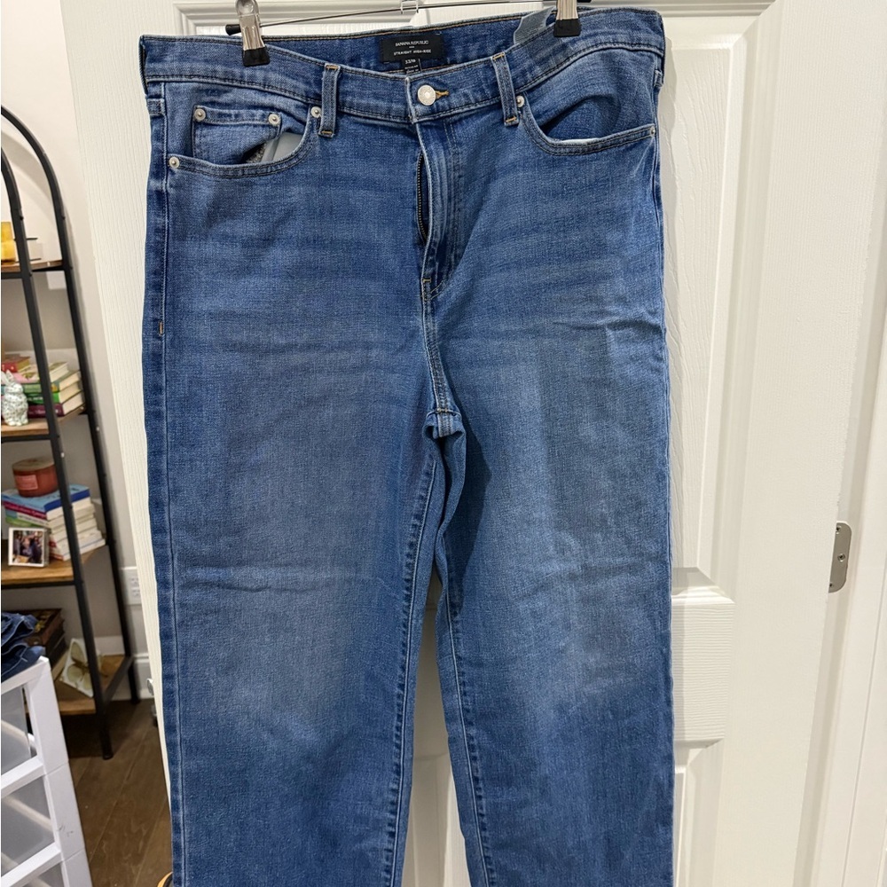 Banana Republic Straight Leg Jeans Women 33/16 Medium Wash Denim Classic Fit